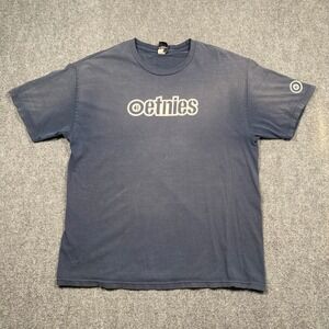 Etnies Skateboarding T Shirt Mens Medium Blue Graphic Tee Faded